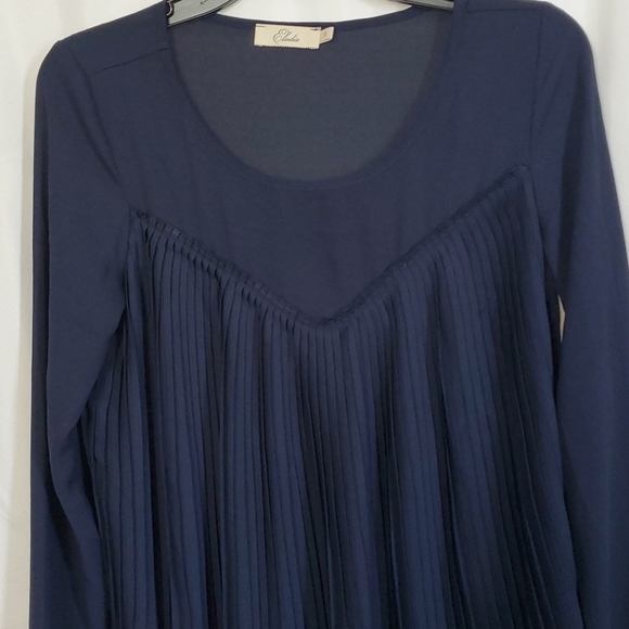 Elodie Women's Navy Small Long Sleeve Sheer Top - Picture 7 of 7